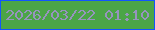 文字の大きさ：3、枠の色：1255fd、背景の色：4ba547、文字の色：9694be 無料ブログパーツのブログ時計