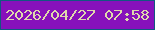 文字の大きさ：1、枠の色：125781、背景の色：8711bb、文字の色：dfd9ac 無料ブログパーツのブログ時計