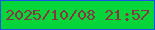 文字の大きさ：3、枠の色：1257e8、背景の色：06d43b、文字の色：833741 無料ブログパーツのブログ時計