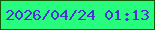 文字の大きさ：5、枠の色：125908、背景の色：27fc7f、文字の色：4a32d4 無料ブログパーツのブログ時計