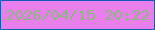 文字の大きさ：2、枠の色：125bb8、背景の色：e87fec、文字の色：89b97d 無料ブログパーツのブログ時計