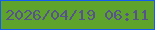文字の大きさ：1、枠の色：125cf1、背景の色：5da32c、文字の色：57548d 無料ブログパーツのブログ時計