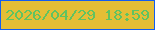 文字の大きさ：5、枠の色：125df0、背景の色：e4be36、文字の色：60c361 無料ブログパーツのブログ時計