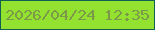 文字の大きさ：3、枠の色：125f54、背景の色：94e230、文字の色：7b9948 無料ブログパーツのブログ時計