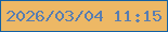 文字の大きさ：2、枠の色：1261a5、背景の色：edb865、文字の色：587db1 無料ブログパーツのブログ時計
