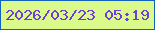 文字の大きさ：4、枠の色：1262bd、背景の色：dafb8b、文字の色：6f3ed9 無料ブログパーツのブログ時計