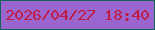 文字の大きさ：1、枠の色：126556、背景の色：9b65cf、文字の色：c11d44 無料ブログパーツのブログ時計