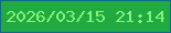 文字の大きさ：4、枠の色：126887、背景の色：20ab42、文字の色：84f279 無料ブログパーツのブログ時計