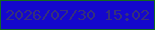 文字の大きさ：4、枠の色：12691f、背景の色：1407cd、文字の色：35307b 無料ブログパーツのブログ時計