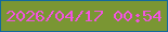 文字の大きさ：5、枠の色：12699e、背景の色：7a9633、文字の色：f254df 無料ブログパーツのブログ時計