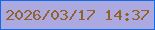 文字の大きさ：1、枠の色：126ae4、背景の色：aca8e0、文字の色：93622b 無料ブログパーツのブログ時計