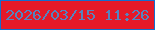 文字の大きさ：3、枠の色：126ece、背景の色：e51928、文字の色：5584bf 無料ブログパーツのブログ時計