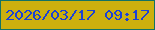 文字の大きさ：1、枠の色：127265、背景の色：ccb00e、文字の色：1b41d5 無料ブログパーツのブログ時計