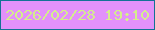 文字の大きさ：2、枠の色：127295、背景の色：e291fa、文字の色：d4ee8c 無料ブログパーツのブログ時計