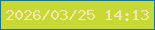 文字の大きさ：2、枠の色：12759d、背景の色：c8d834、文字の色：f4e8b1 無料ブログパーツのブログ時計