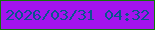 文字の大きさ：4、枠の色：127708、背景の色：a314ed、文字の色：0a548e 無料ブログパーツのブログ時計