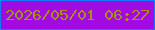 文字の大きさ：3、枠の色：127afa、背景の色：a10ae1、文字の色：a59211 無料ブログパーツのブログ時計