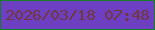 文字の大きさ：3、枠の色：127e27、背景の色：6d3fc1、文字の色：72373e 無料ブログパーツのブログ時計