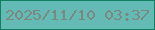 文字の大きさ：2、枠の色：127e62、背景の色：64bab5、文字の色：7b8880 無料ブログパーツのブログ時計