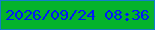 文字の大きさ：4、枠の色：127eca、背景の色：04b32c、文字の色：0119f8 無料ブログパーツのブログ時計