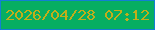 文字の大きさ：3、枠の色：127fd4、背景の色：06ae62、文字の色：c1ae1a 無料ブログパーツのブログ時計