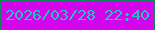 文字の大きさ：3、枠の色：128062、背景の色：d305eb、文字の色：26c2be 無料ブログパーツのブログ時計
