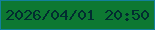文字の大きさ：3、枠の色：12809b、背景の色：0d7832、文字の色：022c30 無料ブログパーツのブログ時計