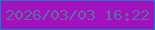 文字の大きさ：4、枠の色：1281c3、背景の色：a310be、文字の色：586f9f 無料ブログパーツのブログ時計