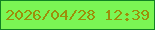 文字の大きさ：1、枠の色：128223、背景の色：7bf654、文字の色：9c8f0a 無料ブログパーツのブログ時計