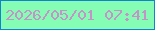 文字の大きさ：2、枠の色：1283cd、背景の色：86fdb5、文字の色：c494c9 無料ブログパーツのブログ時計
