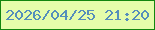 文字の大きさ：1、枠の色：12860f、背景の色：e5fdab、文字の色：558ebb 無料ブログパーツのブログ時計