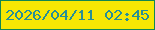 文字の大きさ：4、枠の色：128652、背景の色：f7e703、文字の色：288f96 無料ブログパーツのブログ時計