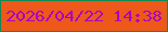文字の大きさ：3、枠の色：128853、背景の色：ee581a、文字の色：a705c2 無料ブログパーツのブログ時計