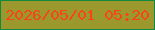 文字の大きさ：5、枠の色：12893e、背景の色：9b992d、文字の色：f94417 無料ブログパーツのブログ時計