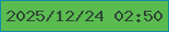 文字の大きさ：4、枠の色：128aa7、背景の色：5abc50、文字の色：304835 無料ブログパーツのブログ時計