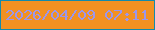 文字の大きさ：4、枠の色：128aac、背景の色：f29122、文字の色：9c96ec 無料ブログパーツのブログ時計