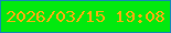 文字の大きさ：3、枠の色：128ab4、背景の色：02e90e、文字の色：f7b10e 無料ブログパーツのブログ時計