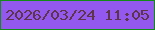 文字の大きさ：2、枠の色：128b17、背景の色：9359ef、文字の色：5e3449 無料ブログパーツのブログ時計