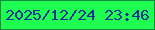 文字の大きさ：4、枠の色：128b41、背景の色：20fd51、文字の色：103396 無料ブログパーツのブログ時計