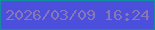 文字の大きさ：5、枠の色：128c9f、背景の色：4b4fdb、文字の色：8678b6 無料ブログパーツのブログ時計