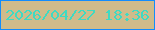 文字の大きさ：2、枠の色：128cfd、背景の色：cfbb8b、文字の色：3fdac3 無料ブログパーツのブログ時計