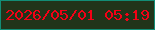 文字の大きさ：3、枠の色：128d76、背景の色：21341a、文字の色：f40116 無料ブログパーツのブログ時計