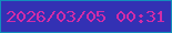文字の大きさ：1、枠の色：128ebb、背景の色：3331b4、文字の色：d12ca8 無料ブログパーツのブログ時計
