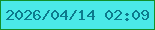 文字の大きさ：3、枠の色：129029、背景の色：4be9e8、文字の色：0d7a8d 無料ブログパーツのブログ時計