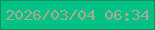 文字の大きさ：4、枠の色：129055、背景の色：01c284、文字の色：aba891 無料ブログパーツのブログ時計