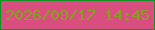 文字の大きさ：5、枠の色：129223、背景の色：d84e7f、文字の色：84a21c 無料ブログパーツのブログ時計