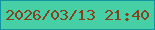 文字の大きさ：1、枠の色：1293a0、背景の色：47cfa5、文字の色：86421e 無料ブログパーツのブログ時計