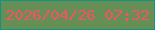 文字の大きさ：5、枠の色：129484、背景の色：658f54、文字の色：f65263 無料ブログパーツのブログ時計