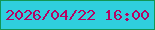 文字の大きさ：1、枠の色：129655、背景の色：2fcfde、文字の色：b60262 無料ブログパーツのブログ時計