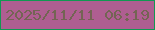 文字の大きさ：4、枠の色：129852、背景の色：af5e91、文字の色：746454 無料ブログパーツのブログ時計